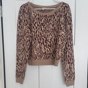 Maeve Animal Print Brown Sweater
